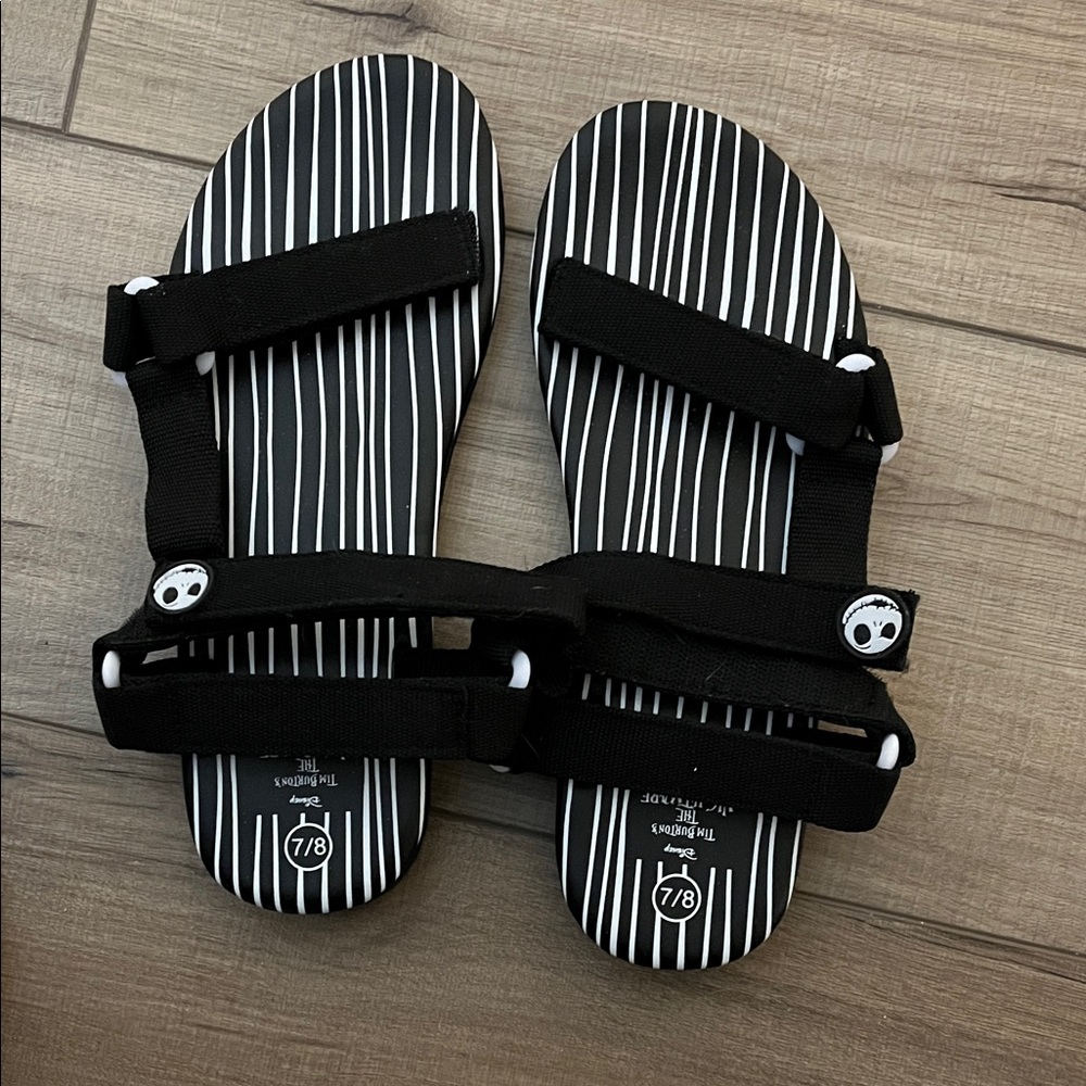Disney Nightmare Before Christmas Black and White Sandals